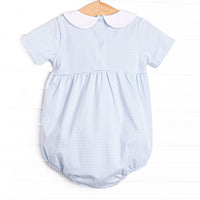 Savanna Stripes Embroidered Bubble, Blue