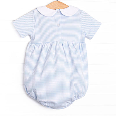 Savanna Stripes Embroidered Bubble, Blue