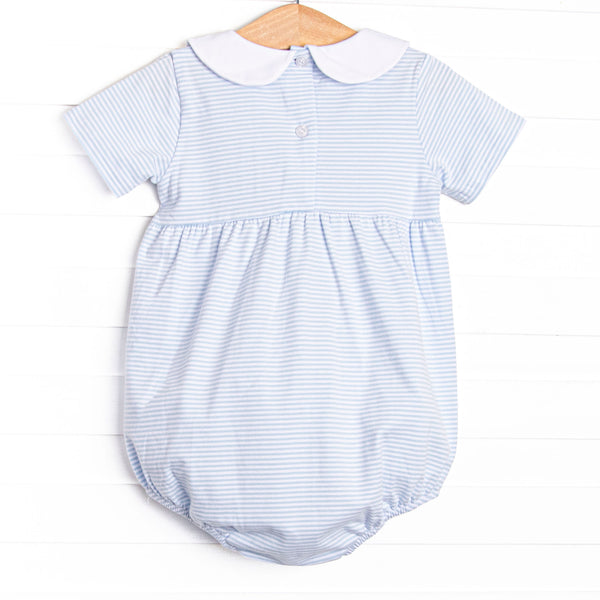 Savanna Stripes Embroidered Bubble, Blue