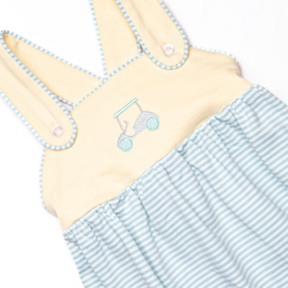 Course Cruisin' Pima Embroidered Bubble, Yellow and Mint Stripe