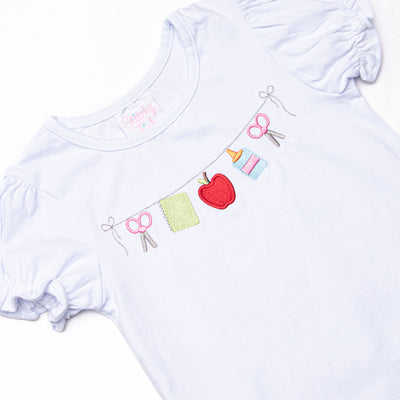 First Day Favorites Embroidered Ruffle Short Set, Blue