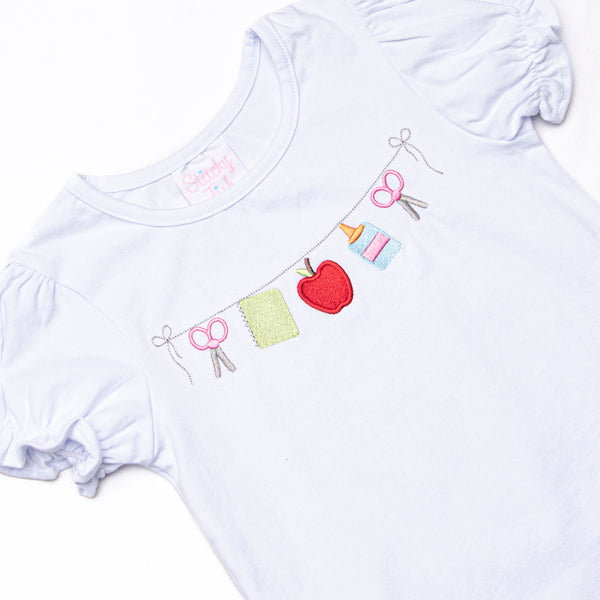 First Day Favorites Embroidered Ruffle Short Set, Blue