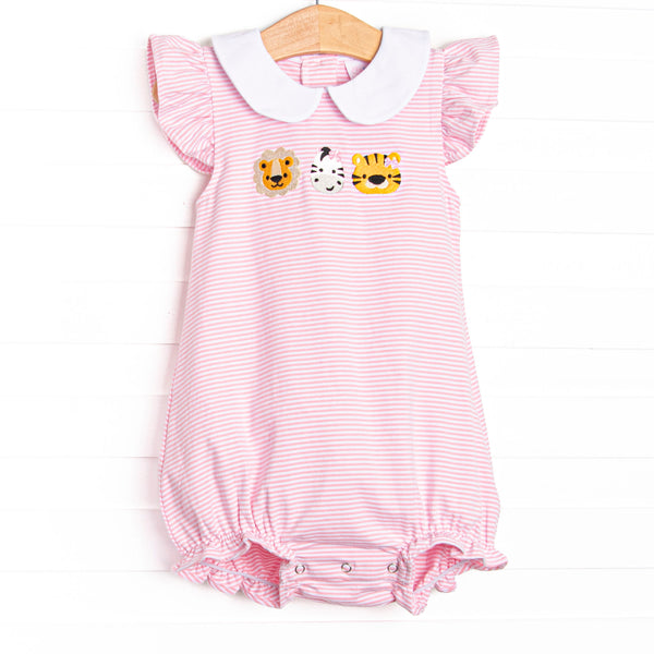 Savanna Stripes Embroidered Bubble, Pink