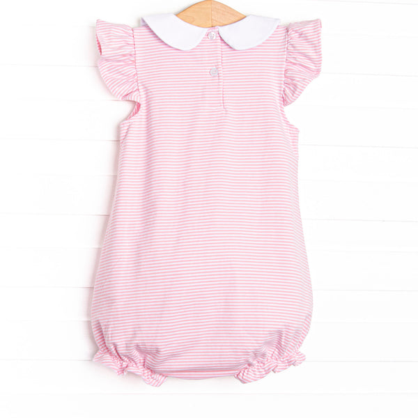 Savanna Stripes Embroidered Bubble, Pink