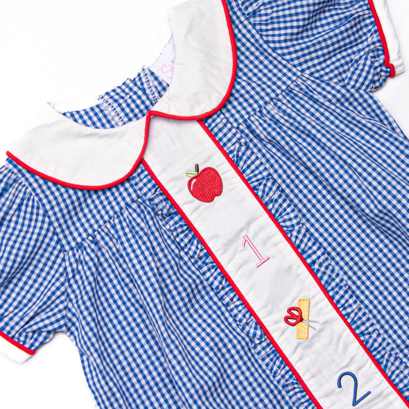A+ Addition Embroidered Dress, Blue