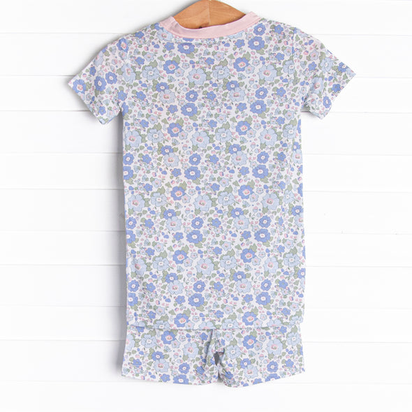 Bellflower Beauty Bamboo Pajama Short Set, Blue