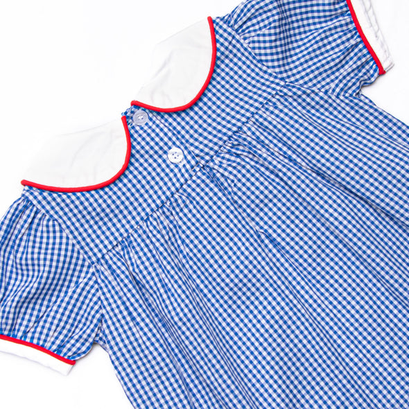 A+ Addition Embroidered Dress, Blue