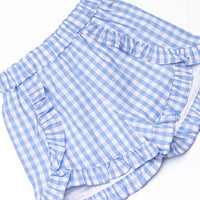 Beauty and Brains Applique Short Set, Blue