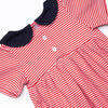 At the Ballpark Pima Embroidered Collared Bubble, Red Stripe