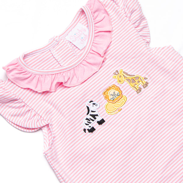Wild Ones Applique Ruffle Bubble, Pink