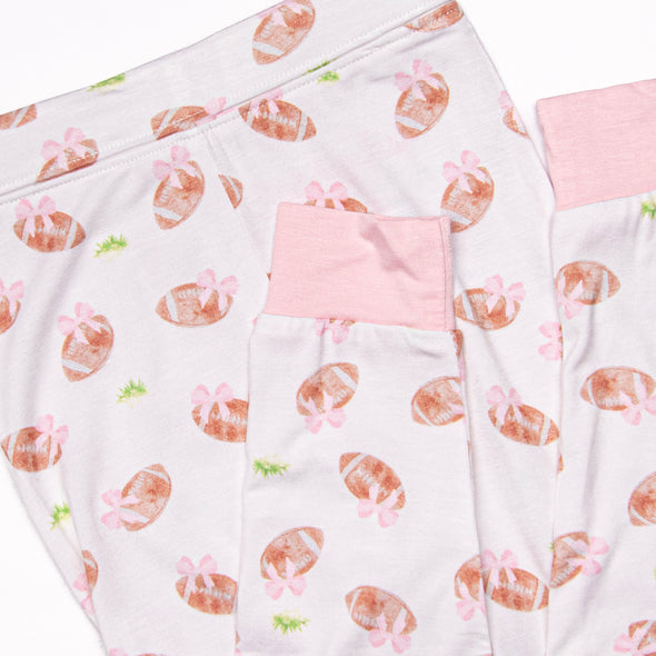 Touchdown Time Bamboo Pajama Set, Pink