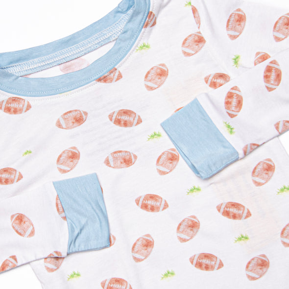 Touchdown Time Bamboo Pajama Set, Blue