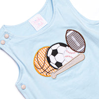 Play Ball Applique Diaper Set, Blue