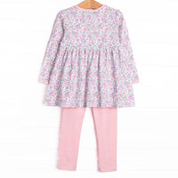Bellflower Beauty Legging Set, Pink Floral