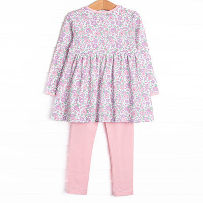 Bellflower Beauty Legging Set, Pink Floral