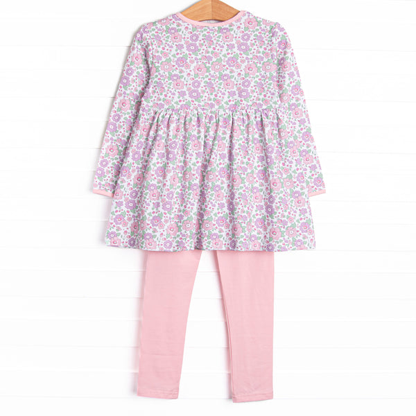 Bellflower Beauty Legging Set, Pink Floral