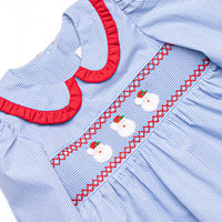 Christmas Claus Smocked Legging Set, Blue