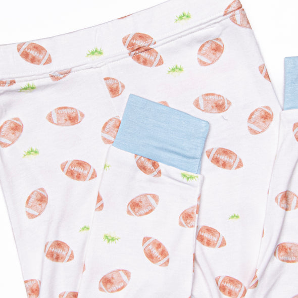 Touchdown Time Bamboo Pajama Set, Blue