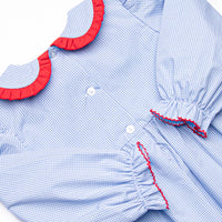 Christmas Claus Smocked Legging Set, Blue