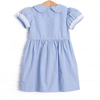Bleu: Sellers Smocked Dress, Blue Gingham
