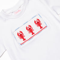 Off Land Lobster Smocked Short Set, Blue