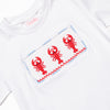 Off Land Lobster Smocked Short Set, Blue