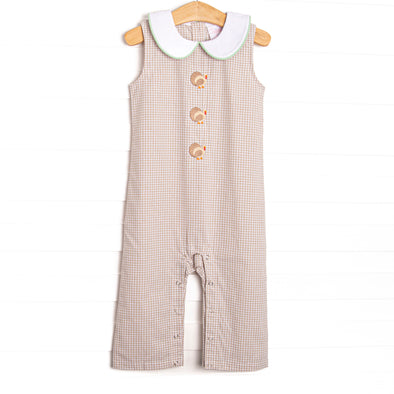Tailfeather Craze Trio Embroidered Jon Jon, Tan Gingham – Stitchy Fish