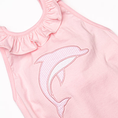 Flips and Tricks Applique Bubble Romper, Pink