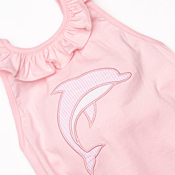 Flips and Tricks Applique Bubble Romper, Pink