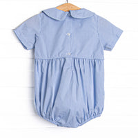Bleu: Shipley Smocked Bubble, Blue Gingham