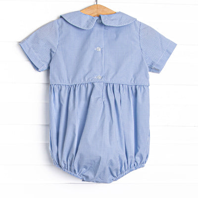 Bleu: Shipley Smocked Bubble, Blue Gingham