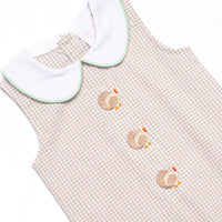 Tailfeather Craze Trio Embroidered Jon Jon, Tan Gingham