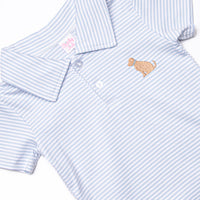 Playtime Pal Pima Embroidered Short Set, Light Blue Stripe