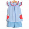 Big Time Learner Applique Short Set, Blue