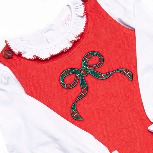 Christmas Cheer Applique Jumper Set, Red
