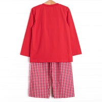 Mousin' Around Smocked Pant Set, Red