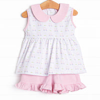 Country Club Cruisin' Ruffle Short Set, Pink