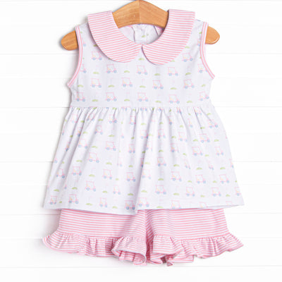 Country Club Cruisin' Ruffle Short Set, Pink