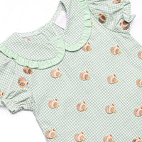 Tailfeather Craze Embroidered Legging Set, Green Gingham