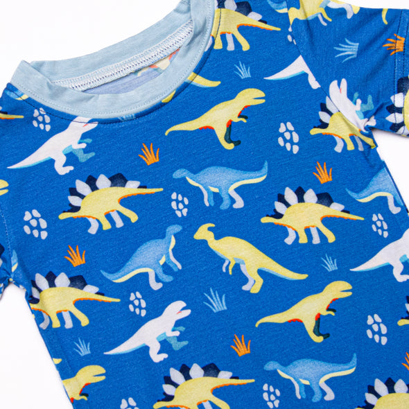 Prehistoric PJ's Bamboo Pajama Short Set, Blue