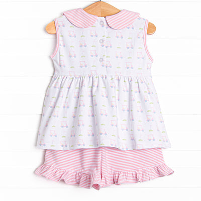 Country Club Cruisin' Ruffle Short Set, Pink