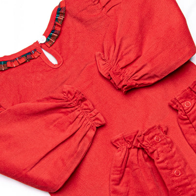 Christmas Cheer Applique Romper, Red