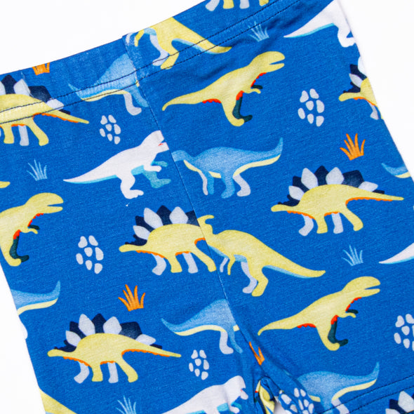 Prehistoric PJ's Bamboo Pajama Short Set, Blue