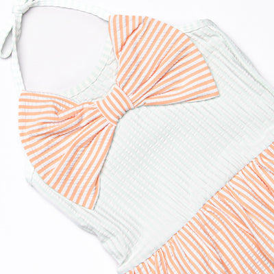 Coastal Coral Skirted One Piece, Blue