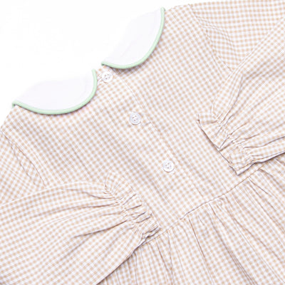 Tailfeather Craze Trio Embroidered Legging Set, Tan Gingham