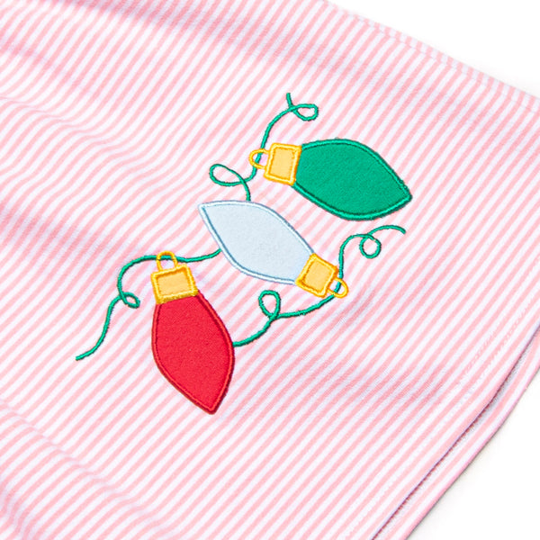 Holiday Glow Applique Legging Set, Pink
