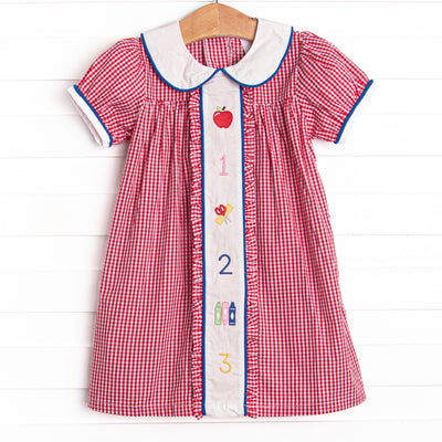 A+ Addition Embroidered Dress, Red