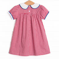 A+ Addition Embroidered Dress, Red