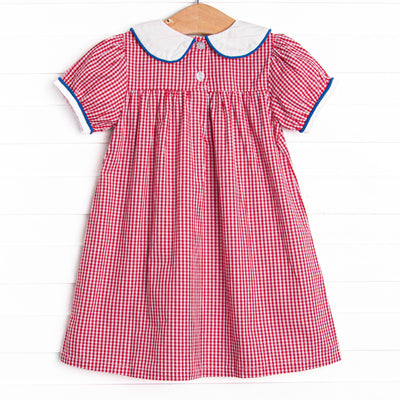 A+ Addition Embroidered Dress, Red