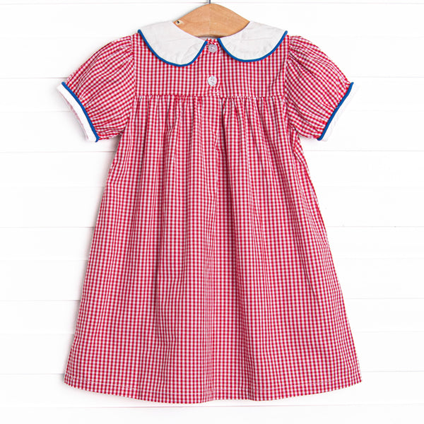 A+ Addition Embroidered Dress, Red